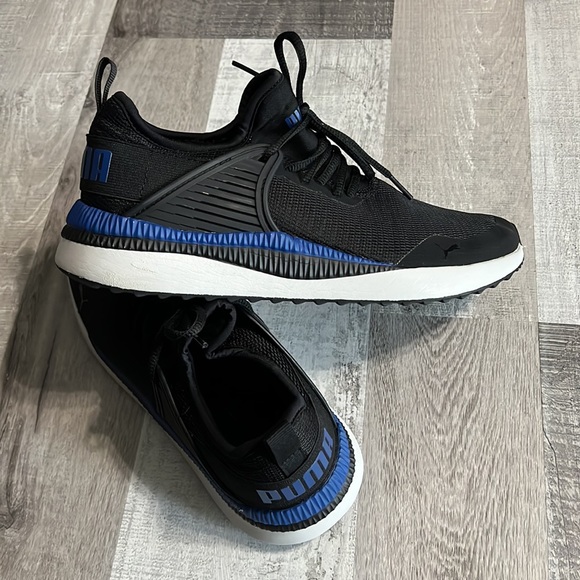 Like New PUMA Pacer Next Cage Sneaker Black Sodalite Blue Logo Men’s Size 7.5 - Picture 5 of 7